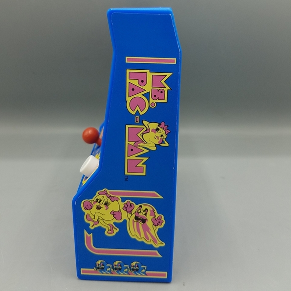 Ms. Pac-Man Handheld Mini Arcade Game Namco Basic Fun 2018 Blue WORKS Retro - Picture 4 of 9